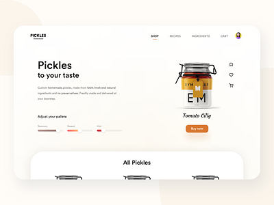 Landing Page 003 app dailyui design experience food interface pickle ui ux