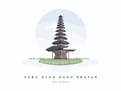 Ulun Danu Temple, Bali bali cloud design experience icon illustration indonesia places temple travel ulun danu vector