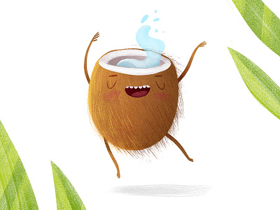 Cheerfull Coconut characterdesign illustration