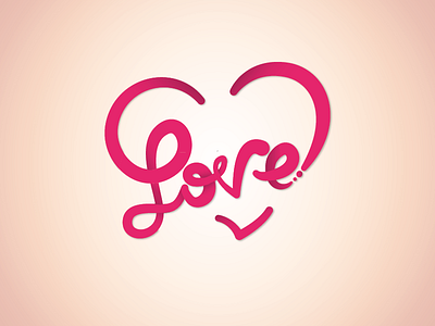 Love calligraphy illustrator lettering love pink vector