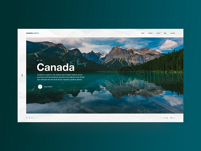 Horizon Agency Homepage canada design green grid homepage minimal mountain tour travel trip ui