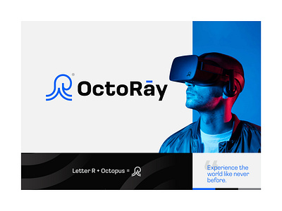 Logo Design for OctoRay! branding crypto dribbble futuristic gradient graphic design logo nft octopus technology ui virtual reality visual idenity vr