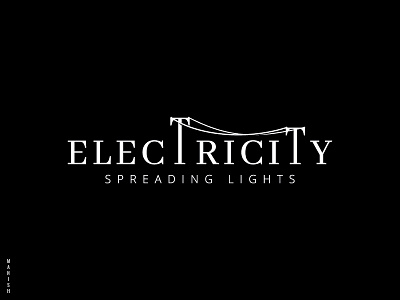 Minimal art concept design electricity logo typography