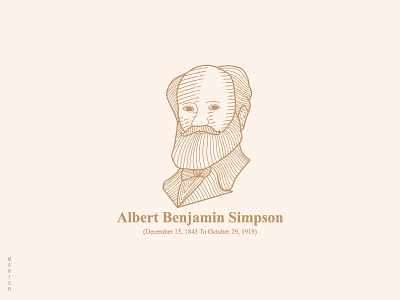 Albert Benjamin Simpson art canadian design graphics lineart new portrait preacher style tribute