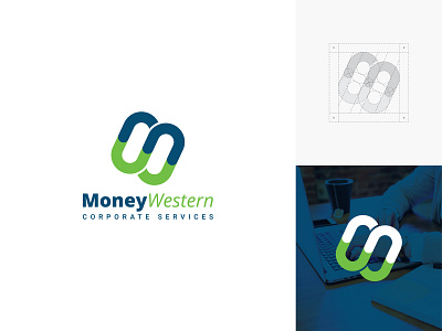MoneyWestern Logo color corporate creative design grid layout icon ideas logo logo design concept logo designer m manish minimal money services simple typograhy w western