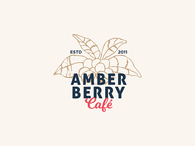 Amber Berry Café branding branding design cafe logo coffee coffee bean creative hand drawn illustration lettering logo typography