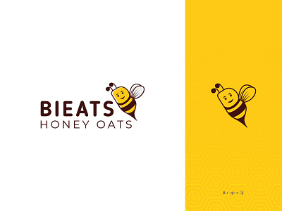 Bieats Honey Oats b letter bee logo branding creative design dribbble honey honey bee icon illustration logo manish christian minimal logo oats typography