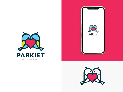 Parkiet app branding creative dribbble icon logo love love birds manish christian minimal app design minimal logo design typography vector