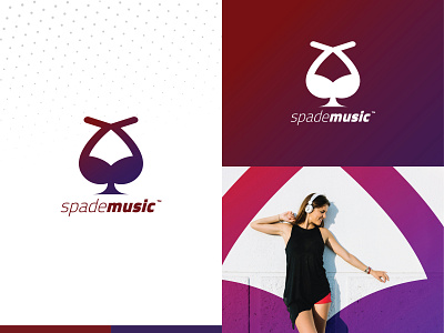 Spade Music branding creative design dribbble girl grid logo identity branding identity design logo logo a day minimal branding minimal logo design music music logo rhythm spade typography vector