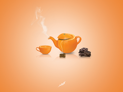 Tea design merge orange tea