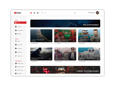 Youtube Redesign app concept desktop redesign ui uidesign ux uxdesign webdesign youtube