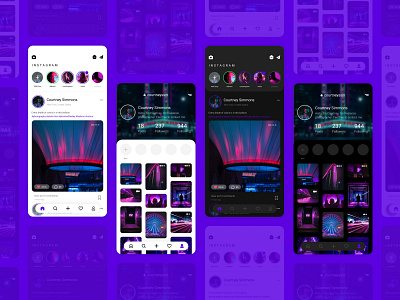 Instagram Mobile App Redesign app concept dark mode design instagram mobile redesign ui uidesign ux uxdesign