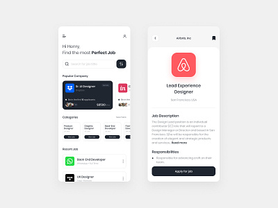 Job Finder Mobile App Design