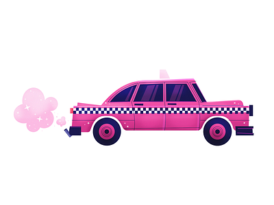 Fabulous Taxi car dragerella glitter pink taxi