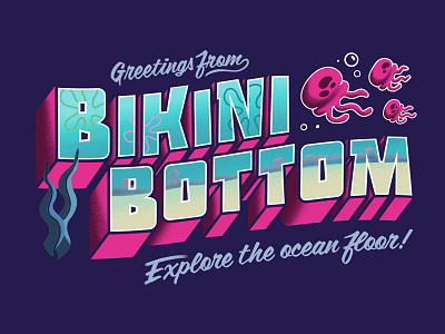 Bikini Bottom bikini bottom jellyfish ocean postcard spongebob t shirt travel water