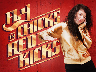 Fly Chicks in Red Kicks breakdancing dance dance crew fly chicks jacket retro shiny type typography