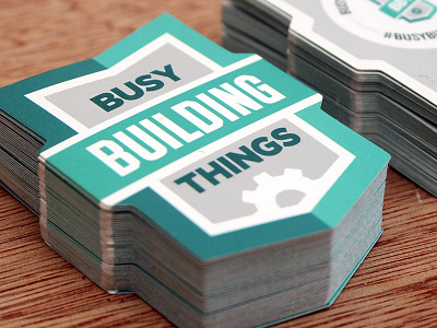 Busy Building Things Cards bbt business cards die cut
