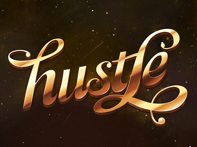Hustle busy building things gold hustle poster space type