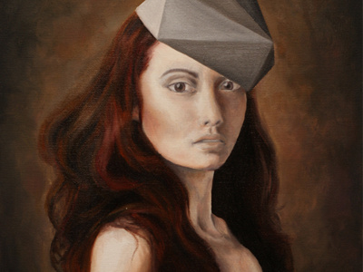 Oil Painting geometric hat oil painting oils woman