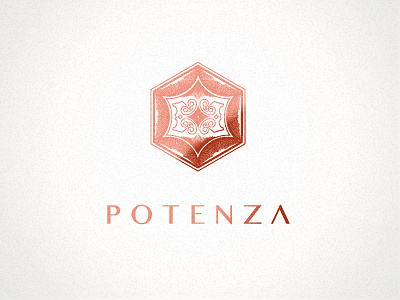 Potenza handbag logo rose gold shiny