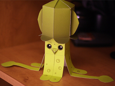 Paper Squidthing diecut dieline monster paper squid