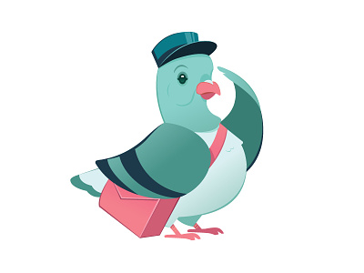 Pigeon bird illustration logo mailman pigeon pin pigeon