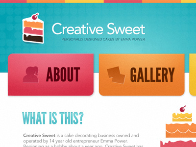 creativesweet.ca cake creative sweet layout navigation sweet website