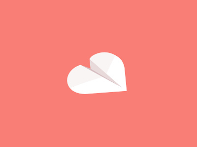 Paper Heart Logo heart icon logo paper plane
