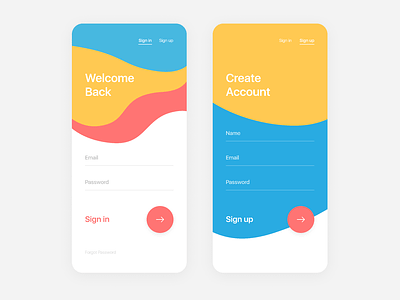 Sign in & Sign up | Daily UI #001 app app design color daily ui form log in mobile screen sign in sign up ui