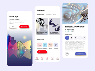 Airbnb+Zaha Hadid collaboration airbnb app collaboration design illustration ui zaha hadid
