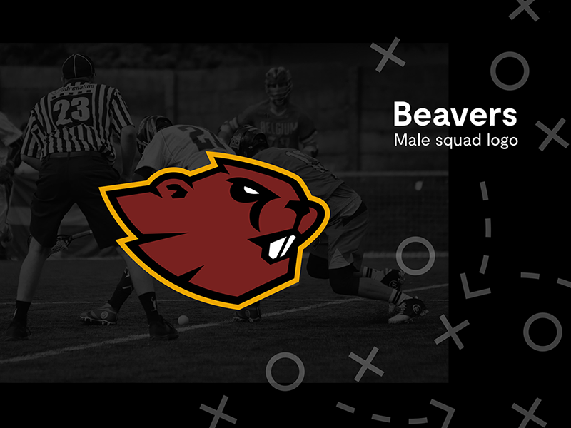 Brussels Lacrosse Men Squad logo men male vector illustrator squad bobcat beaver brussels logo sport lacrosse branding