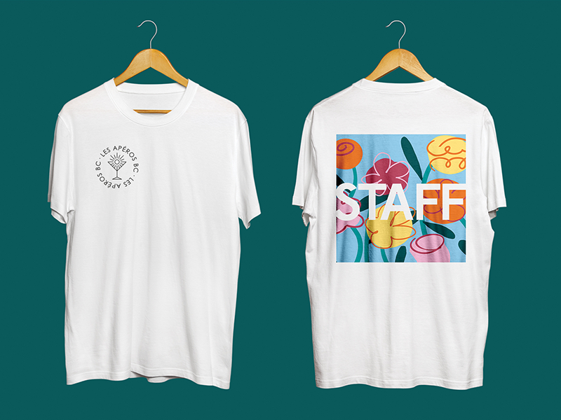 LES APEROS BC T-shirt sun young student event afterwork dj music party summer mojito apéro logo