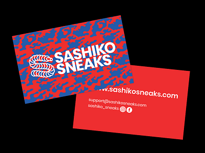 Sashiko Sneaks Business Card branding business cards business cards design hypebeast illustrator instagram logo reseller sneakerhead sneakers