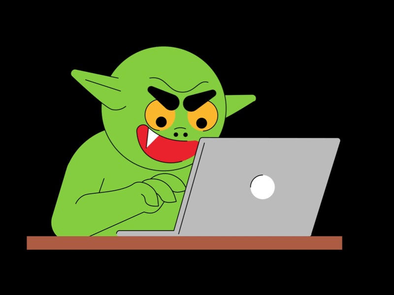 Troll hatin' comment discrimination gif gif animation google green hate hate speech illustraion infographic online troll trolls