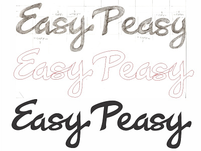 Easy Peasy brush font lettering sketch typography