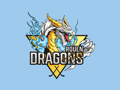 Logo redesign - Les Dragons de Rouen design dragon illustration logo redesign rouen visual identity