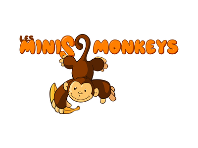 Les minis monkeys art brand brand identity branding drawing illustration logo nursery