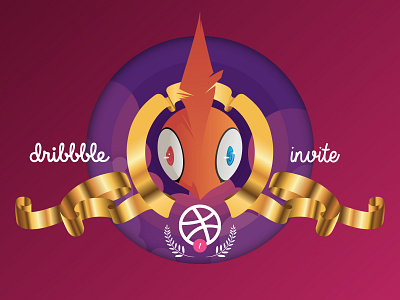 Dribbble invite animal bird circle drawing dribbble invite illustration illustrator invitation invite vector