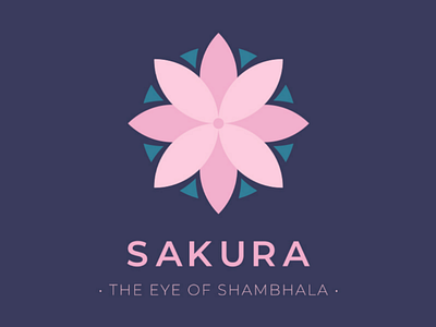 The eye of Shambhala flower sakura logo