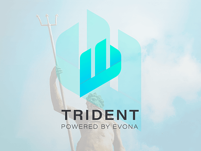 Trident app logo blue branding gradient graphic design illustrator logo logo exploration trident typography vector