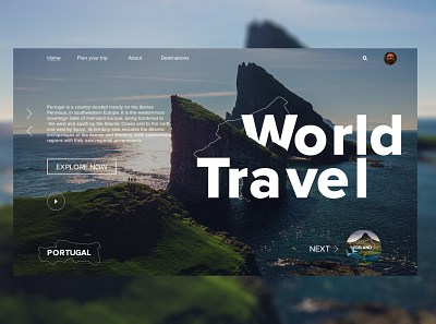 World Travel design explore homepage landing landingpage travel uiux web webdesign