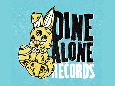 Dine Alone Records Custom Easter Logo antiques branding bunny customtype design distressedunrest easter logo recordlabel retro tattoo texture typography vintage