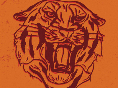 Tiger Illustration design illustration offest orange sketch tiger vector velvet poster