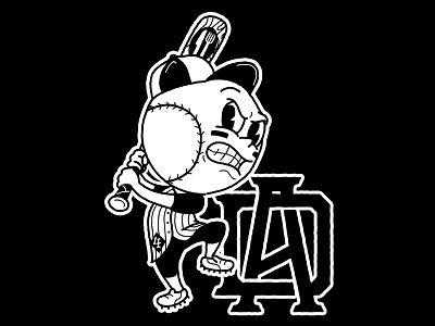 Dine Alone Baseball Team Mascot baseball branding characterdesign customtype dine alone records distressedunrest illustration logo mascot merch monogram sports typography vintage