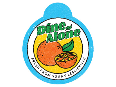 Dine Alone Fruit Sticker and Air Freshener air freshener design fresh fruit illustration orange sticker typography