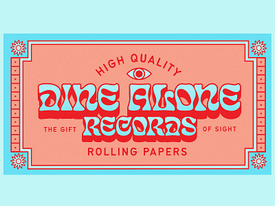 Dine Alone Custom Rolling Papers blue branding contrast enlightenment gift gradient graphicdesign high quality layout merch packaging psychedelic rolling papers sight smoke sun typography ziggis