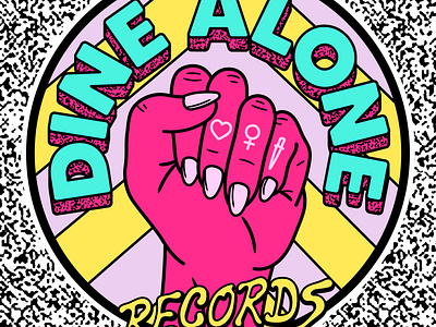 Dine Alone Women's History Month Design branding fist illust illustration logo merch typography vector women history