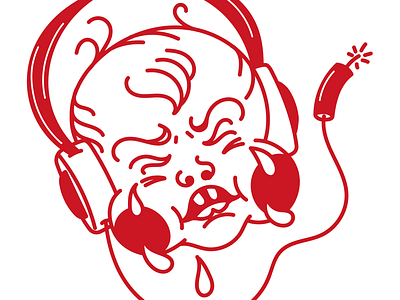 Crybaby babytattoo crybaby dynamite flash headphones merch oldschool tattoo