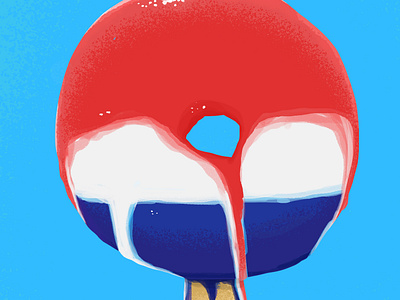 Astropop Donut 4thofjuly astropop dessert digital illustration digital painting donut food foodart fourthofjuly illustration illustrations july4th melting nostalgia popsicle summer