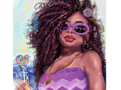 Beach Girl - Digital Illustration